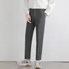 Mens Pants Mens Suit Pants Stretch Slim Business Office Noniron Elastic Waist Classic Korean Grey Casual Trouser Plus Size 40 42 230815