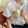 Kupalar Orijinal Tasarım Yuvarlak Düz Renk El Yazısı İngilizce Kupa Yüksek Sıcaklığa Dayanıklı Süt Çay Kahve Kupası