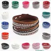 L5Q2 Bracelet Bangle Lang leer Hot Diamond Multi-layer Woven Women's Simple Pull Jewelry B1188