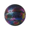 Bolas refletivas holográficas de basquete bola tamanho 7 PU couro interno de basquete externo de basquete luminoso