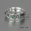 Pierścionki ślubne Retro rocznica pierścionka podarunkowa dla kobiet w stylu vintage liście wygrawerowane z zielonym sześciennym cyrkonem Kamienne palec biżuteria hurtowa