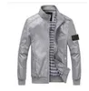 Stone Jacket Island Brandneue Frühlings- und Herbst-Herren-Business-Volltonfarbe-Mode-Oberbekleidung für Herren, lässiger, schlanker Stehkragen-Bomber, Stones Island-Jacke