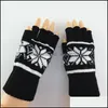 Luvas sem dedos Winter Meia luva de neve Padrão de flores de neve Mantenha quente anti -vento Exponha dedos Mitts Moda Sport Outdoor Sport A DH7TP