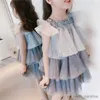 Girl's Dresses Детская одежда в стиле девочек супер иностранное июньское выступление сетчатое платье принцесса платье на день рождения R230816