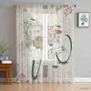 Gordijn Fiets Bloemen Retro Slaapkamer Gordijn Raambehandeling Gordijnen Tule Gordijnen voor Woonkamer Pure Gordijnen