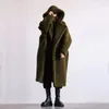 Women's Fur Autumn Winter Imitation Coat Women Mid-length Hooded Lapel Fashion 5XL Lamb Wool Outerwear Female