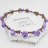 Hochzeitshaarschmuck 5pcs Braut Kopfbedeckung Blumenkopfkranz Kronen hellviolettes Haarbandfee Stirnbänder für Frauen Brautjungfern Stücke 230815