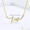 Collane a sospensione collana d'amore personalizzata 925 Sterling Sier Zircon Letter Gioielli per le donne Droping Delivery Pendianti DHWBC