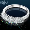 Wedding Rings IOGOU 5 Stone Engagement Ring 4mm D Half Band Anniversary for Women Silver 925 Fine Jewelry 230816