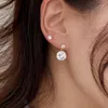 Sparkling 8mm Cz diamond Stud Earrings 18K Gold Plated S925 sterling silver women earrings jewelry for valentines day party Gift