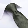 Silk Tie Set donkergroen gestreepte heren gehele klassieke Jacquard geweven stropdas pocket vierkante manchetknopen bruiloftsbedrijf N-722245O