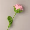 Dekorativa blommor handstickade rosblommor virkning bukett bröllop dekoration hem bord dekorera falska handgjorda valentins gåva