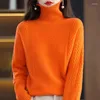 Camisolas femininas 2023 Autumn Winter Women Solid Festival Turtleneck suéter de malha de malha de malha