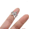 Cluster Rings Silver Color Ring Wedding Party Pentagram Jewelry Gift For Lover Women