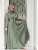 Abbigliamento etnico modesto Dubai abaya hijab islam ramadan robe femme kaftan maxi abiti maxi abiti musulmani donne satinata ballo lungo lungo