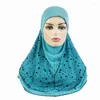 Abbigliamento etnico headwraps caps donne ragazze musulmane amira hijab con cappello di sciarpa islamico arabo arabo femmina ramadan preghiera turbante baciati