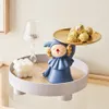 Dekorativa föremål Nordic Lovely Joker Tray Statue Interiör Bedroom Home Office Table Desk Accessorie Key Candy Container Storage Sculpture Decor 230815