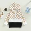 Hoodies Sweatshirts Bmnmsl Kids Baby Spring Fall Long Sleeve Half Zip Checkerboard Print Loose Windbreaker Jackets 230815