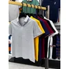 Mens Polos Summer High Content Cotton Polo Shirt Lapel Halsbindning White Stripes Casual Shortsleeved Crown Brodery Tshirt M4XL 230815