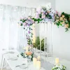 Clear Acrylic Table Rectangular Flower Vase Stand Wedding Centerpieces For Party Reception Ceremony Ocean Express Rail Truck XCRXC