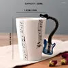 Canecas Tingke Modern Minimalist Musical Instrumento musical Creamic Creative Shape Creative Handle Water Coffee Cup