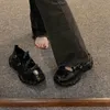 Chaussures habillées Dongdaemun-petites chaussures en cuir pour femmes bouche peu profonde bout rond arc Muffin plate-forme papa chaussures hauteur augmentant 230815