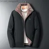 メンズジャケットメンズウールジャケット太い暖かい冬の毛皮コートメンズ秋のコート黒いビンテージジャケットZ230816