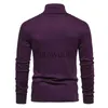 Męskie swetry męskie fioletowe golar SWEATK AUTN Zima długie rękawy ciepłe swobodne topy Slim Fit Fit Warm Pullover Undershirt Men 12 kolorów J230806