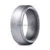 Band Rings Sile Wedding Ring For Men Elegant Affordable 8Mm Rubber Womens Engagment Bands Beveled Edges Drop Delivery Jewelry Dhlwc