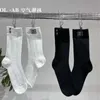 Socks & Hosiery Designer Bamboo cotton breathable mesh pattern embroidered AB letter sports socks summer thin mid length stockings ins trendy MO06