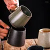 Canecas canecas de cerâmica estilo japonês criativo café com cerâmica áspera com alça