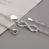 Länk armband 2023 mode dubbel lager kedja kärlek hjärtskors charm armband armband för kvinnor flickor eleganta klassiska smycken gåvor SL219