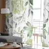 Gardinblad Succulents Tile Tulle Sheer Curtain för vardagsrum vuxna barn sovrum draperar köksdekor gardiner