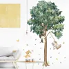 Wall Stickers Green Leaf Large Tree Sofa Bedroom Room Decor Aesthetic Living Art Mural Diy Home Decoration Wallpaper