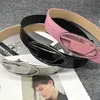 Designergürtel stilvoller Ledergürtel für Frauen rosa Designergürtel Modemarke Bund silber