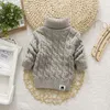 Pullover IENENS Kids Girl Sweater Tricots Turtleneck Pullover Baby Winter Tops Solid Color Sweaters Autumn Boy Girl Warm Sweater Pull 230816