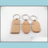 Keychains Lanyards Creative Wood Keychain Key Chains Round Square Rec Forme Blank trägringar DIY Hold Wmtepk OtSweet 305 Q2 Drop D Dhntt