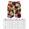 Short shorts abstratos placas de flores rosa de sentimento calças de praia de qualidade imprimir grandes machos machos