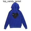 2023 Designer New Hoodie Trendy Spela Little Red Heart Back Multi Men's Women's Leisure Zipper Grey Par's Sweater Blue Hoodie