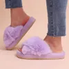 Gai Comwarm Winter Woman Casual Fuzzy Flip Flip Flops Fluffy Buty Krzyż Slajdy Panie Soft Pluszowe domowe kapcie 230816