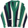 Męskie swetry i jesienne zimowe koreańskie zagęszczone zielone sweter Sweter Sweter Wysokiej jakości pojedyncze piersi KintTwear Tops 230815