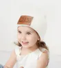M610 New Autumn Winter Infant Baby Kids Knitted Hat Mini Letter Children Skull Beanies Caps Warm Woolen Hats