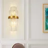 Vägglampor modern kristalllampa för vardagsrum hall foajé e14 guld sconce inomhus belysning badrum sovrum sovrum konst dekor fixtu