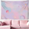 Tapestries Pink Colorful Clouds Starry Tapestry Moon Starry Universe Wall Hanging Room Child Dorm Home Decor R230816