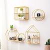 Decorative Objects Figurines Nordic Style Wrought Iron Wall Shelf Decoration Metal Storage Rack Living Room Crafts Hanging Home Display Racks 230815
