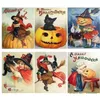 Wenskaarten vintage Halloween -ansichtkaarten 24 -stks pompoenschrijvingskaarten decoratieve Halloween cadeaubonnen blanco note card card voor school 230816