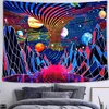 Tapisserier Ultraviolet Tapestry Fluorescerande Tapestry Future City Tapestry 3D World Home Decor Decor Hippie Tapestry Wall Hanging