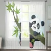 ستارة الخيزران الباندا الصين الستائر تول لطيف لغرفة المعيش