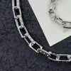 Vogue colar simples feminino marca 925 prata em aço inoxidável colar de corrente de aço de aço acessórios de estilo hip hop