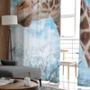 Cortina azul Sky Giraffe Bedro Tule Curtains Hotel Decoração de casa cortinas pura para a sala de estar de chiffon DRAPES R230816